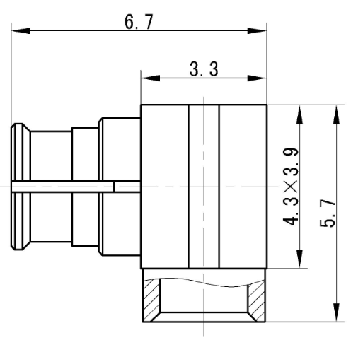 SMP Female Right-Angle RF Coaxial Connector, Compatible with 2# Semi-Rigid Cables