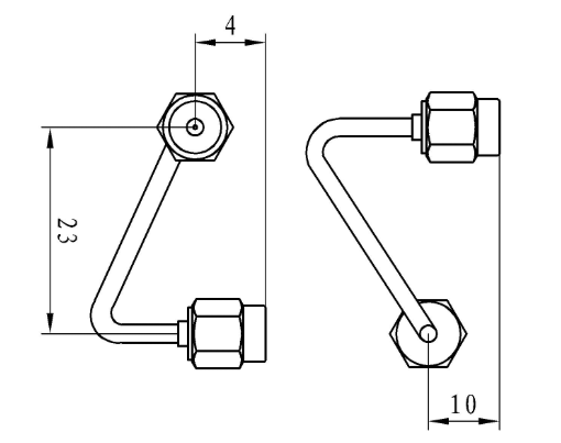 SMA Male Right-Angle RF Cable Assembly (SFT-50-2-1, Semi-Steel, Solder Type, 150mm Length)