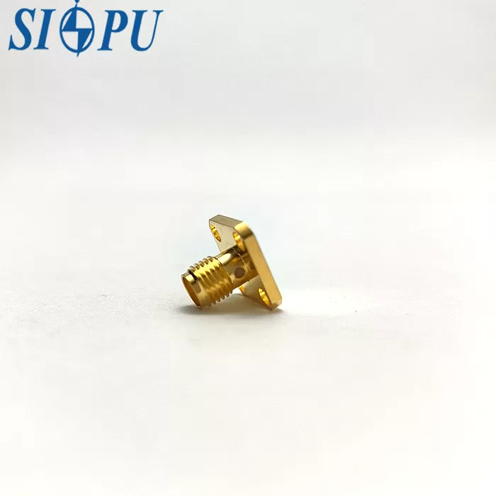 Robust Brass SMA 4-Hole Flange-Mounted Receptacle Gold-Plated RF Coaxial Connector for Stable