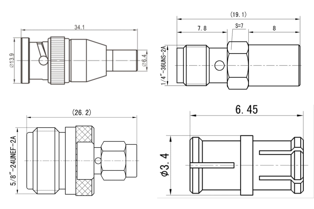 RF Coaxial Adapter Kit（SMA/SMB, BNC/SMB, N/SMA and SMP）for Multi-Interface Connectivity