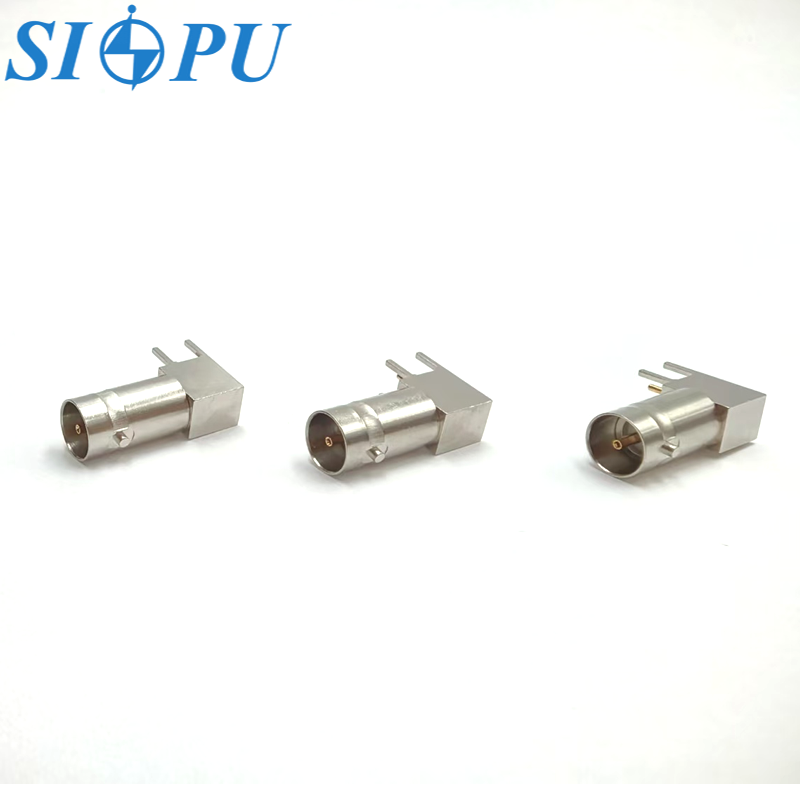 Mini-BNC Female Right-Angle PCB Socket 75Ω, 031-70255 Compatible