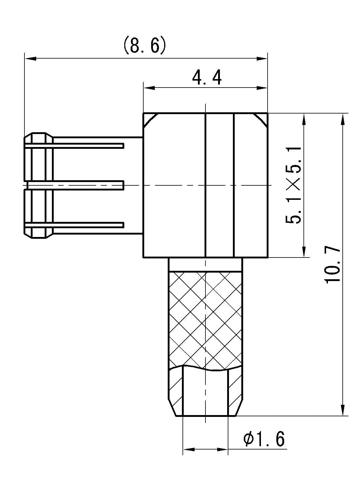 Right-Angle Male RF Coaxial Connector – Solder Type For RG316/U Cable