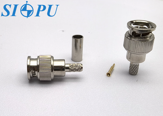 Mini-BNC Male RF Connector 75Ω for RG59, 031-70334 Compatible