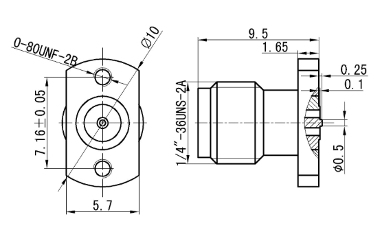 2.92mm Male RF Coaxial Connector – 2-Hole Flange Mount, Microstrip Type