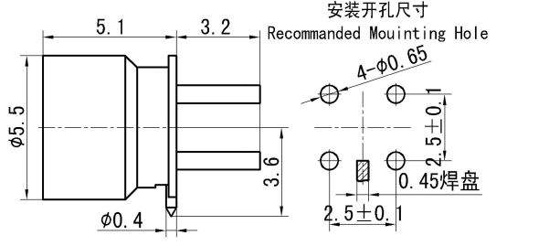 SMP Male RF Coaxial Connector – PCB Mount, Solder Type, up to 40 GHz