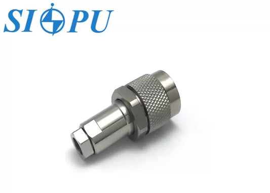 TNC Male RF Coaxial Connector – Self-Locking Plug (Radially Meshing), Slate Finish, Compatible with RG142B/U Cable (Model: TNC-J5-ZS)