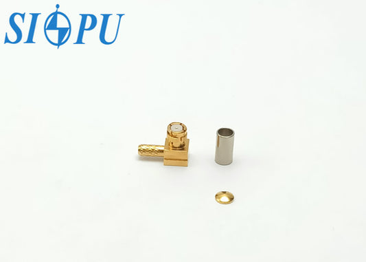 SMP Female RF Coaxial Connector – Right Angle, Compatible with RG178/U Cable