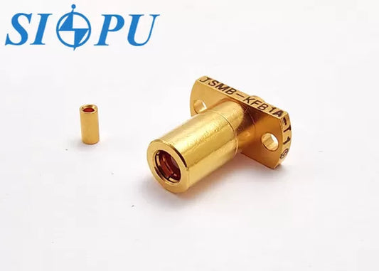SMB Female RF Coaxial Connector – Flange Mount, Compatible with 1# Semi-Rigid / Semi-Flexible Cable