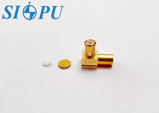 Right-Angle MCX Male RF Coaxial Connector – For No. 2 Semi-Rigid / Semi-Flexible Cable