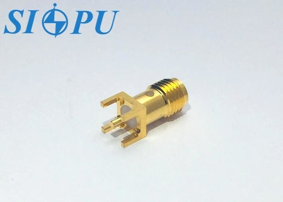 SMA Female RF Coaxial Connector – Plug-In Type for PCB Soldering, up to 18 GHz