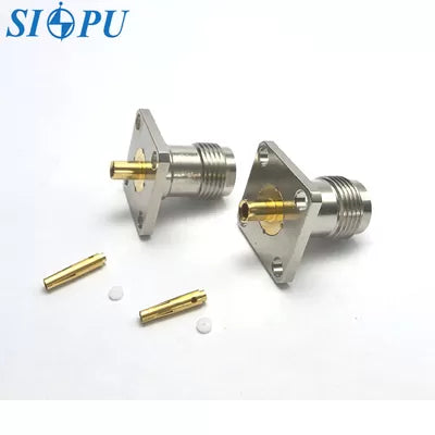 TNC Female RF Coaxial Connector – Flange Mount, Compatible with 2# Semi-Rigid / Semi-Flexible Cable