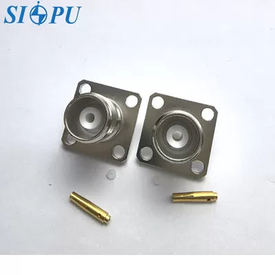 TNC Female RF Coaxial Connector – Flange Mount, Compatible with 2# Semi-Rigid / Semi-Flexible Cable