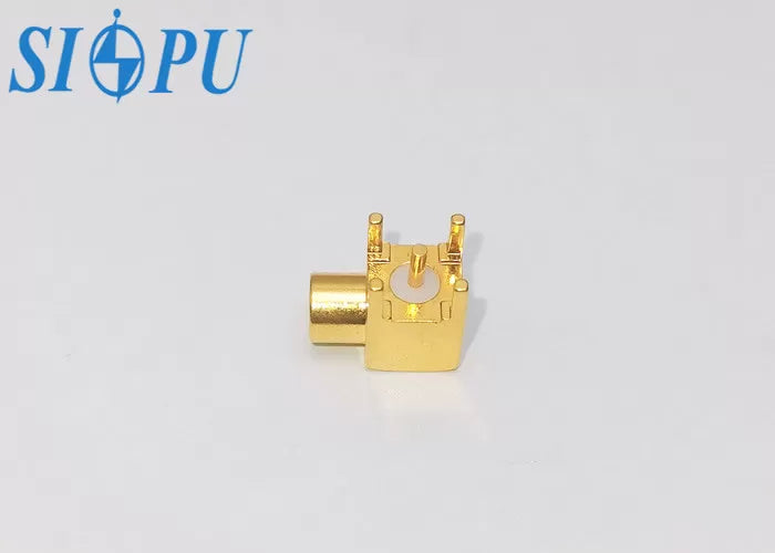 MCX Female RF Coaxial Connector – PCB Mount, Four-Leg Type