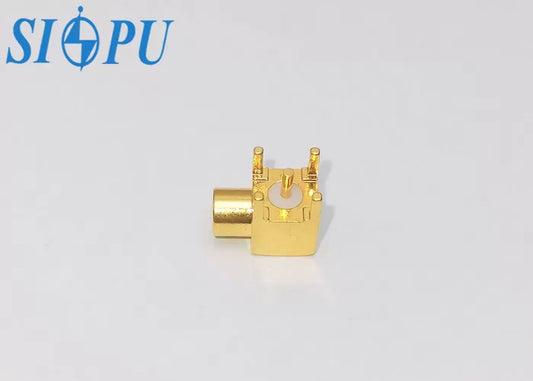 MCX Female RF Coaxial Connector – PCB Mount, Four-Leg Type