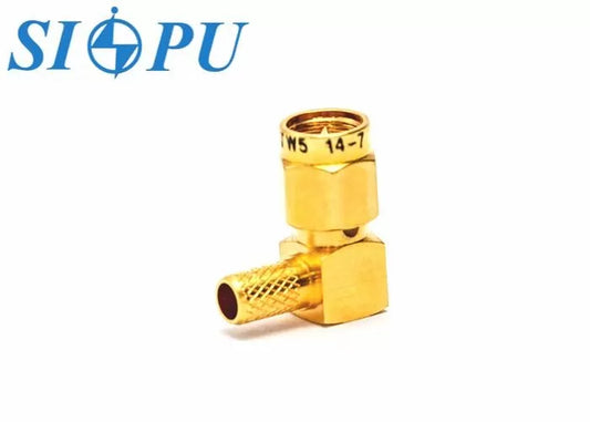 SMA Male Right-Angle RF Coaxial Connector – 90° For RG142B/U Cable