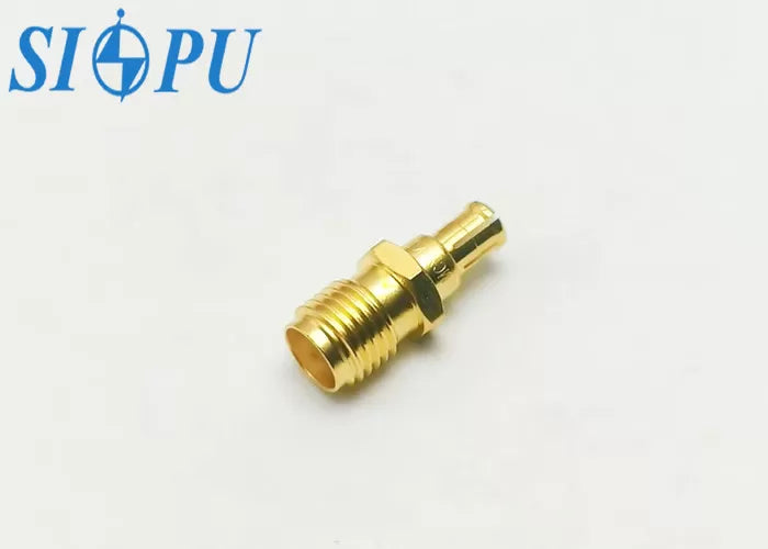 SMA Female To MCX Male RF Coaxial Adapter – Brass, Gold Plated (SMA(K)–MCX(J))