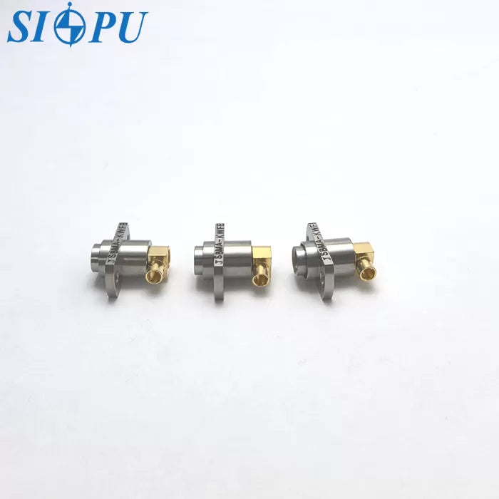 SBMA Female Right-Angle RF Coaxial Connector – Flange Mount, Compatible with 2# Semi-Flexible or Semi-Rigid Cable